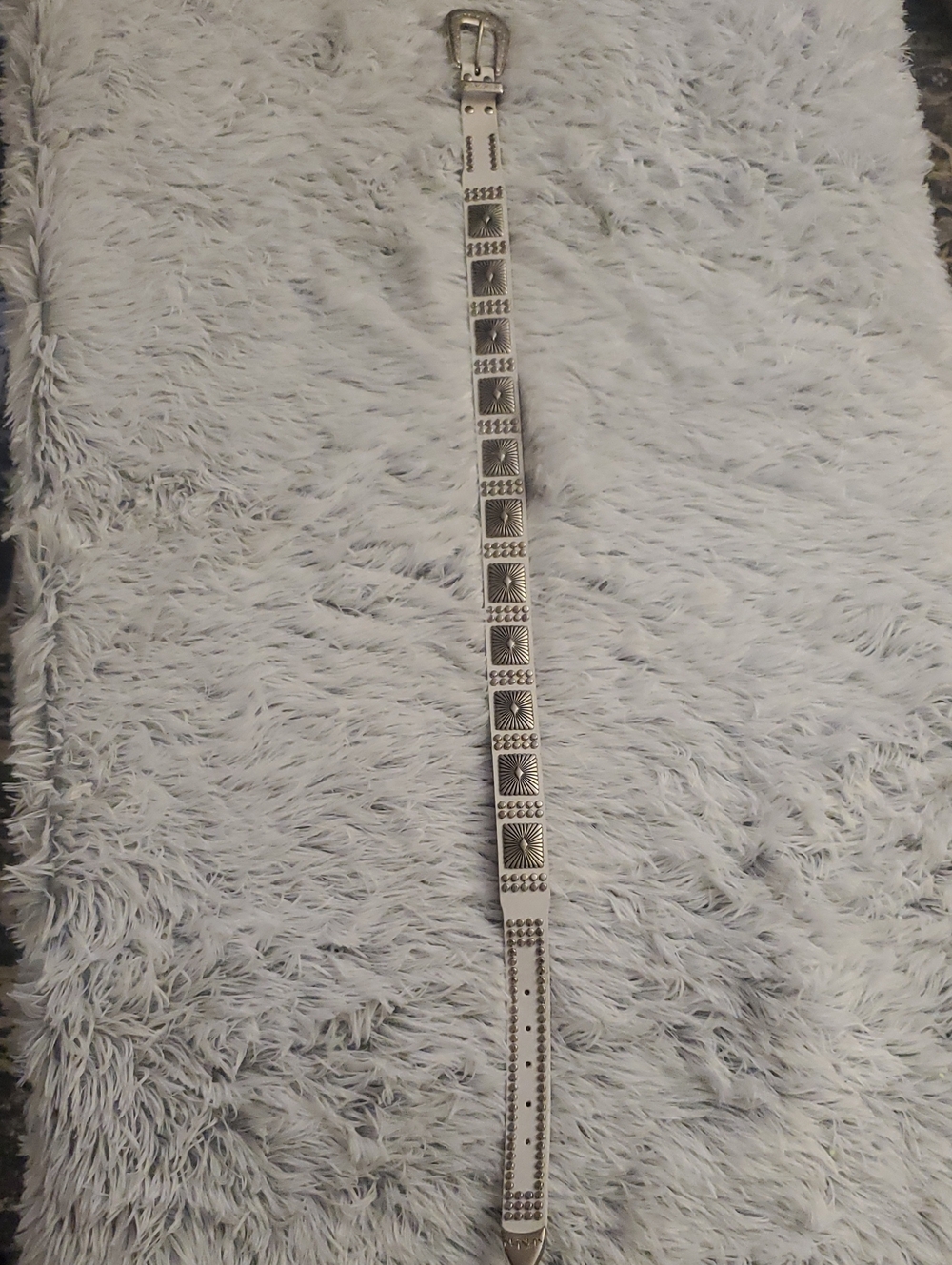 *White Studded Women's Jeans Belt*